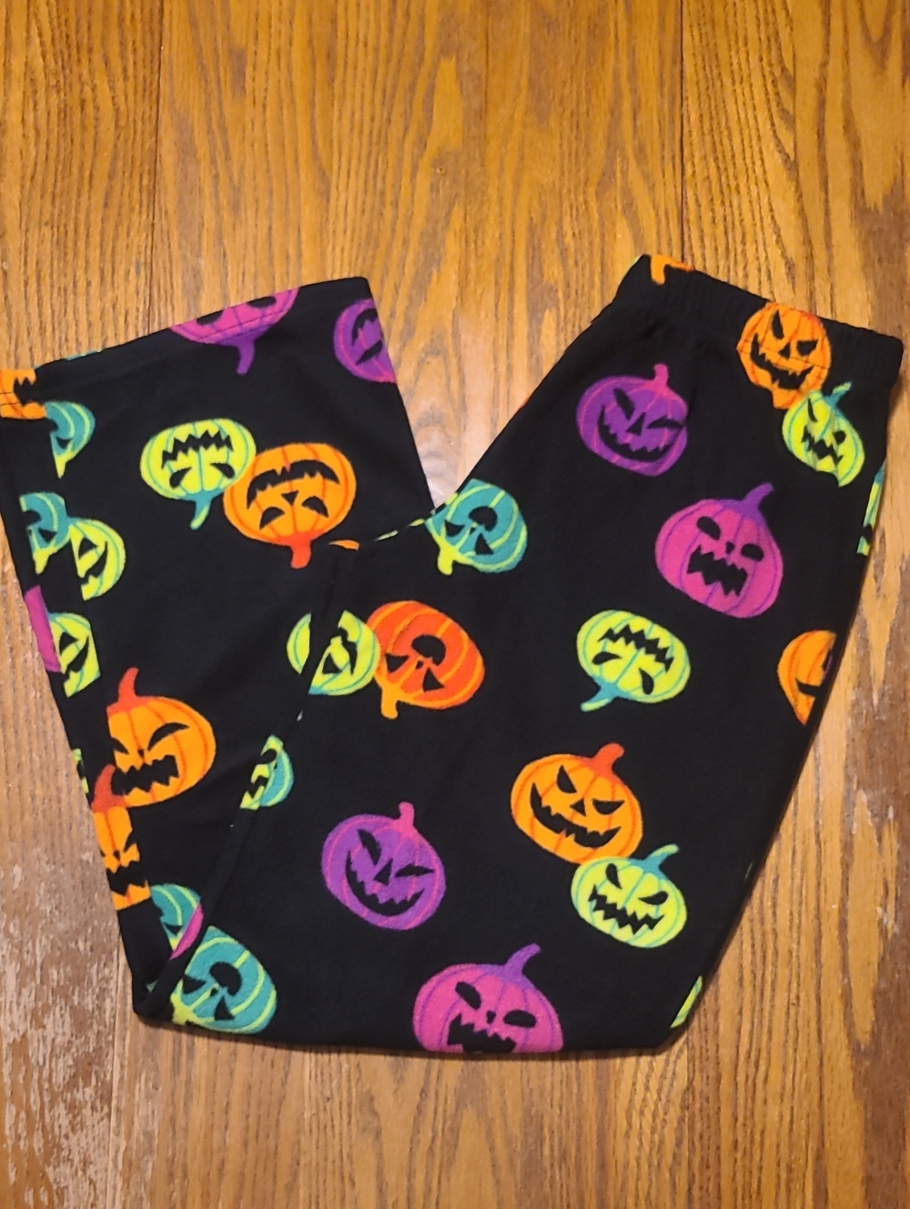 Kids Black Halloween Pumpkin Pajama Pants - Jack-o'-Lanterns XL